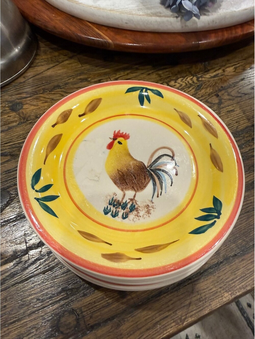 Ceramic Plates Philippe Richard Country View Rooster Collection